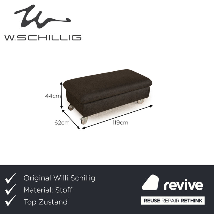 Willi Schillig Taoo fabric stool dark grey manual function storage compartment