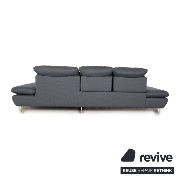 Willi Schillig Taoo Stoff Sofa Garnitur Blau Ecksofa Hocker Recamiere Rechts manuelle Funktion