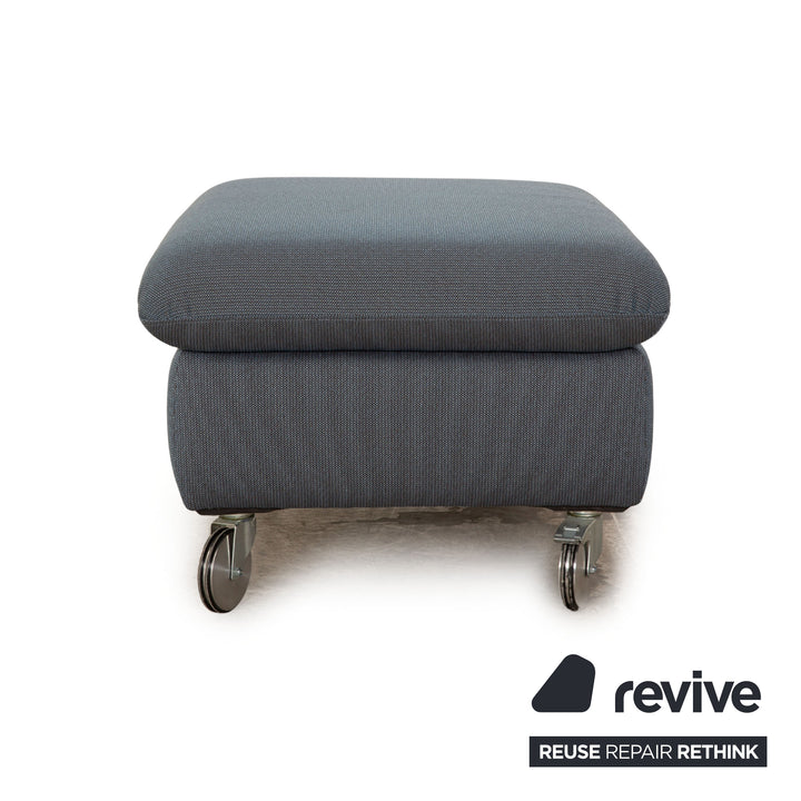 Willi Schillig Taoo Stoff Sofa Garnitur Blau Ecksofa Hocker Recamiere Rechts manuelle Funktion