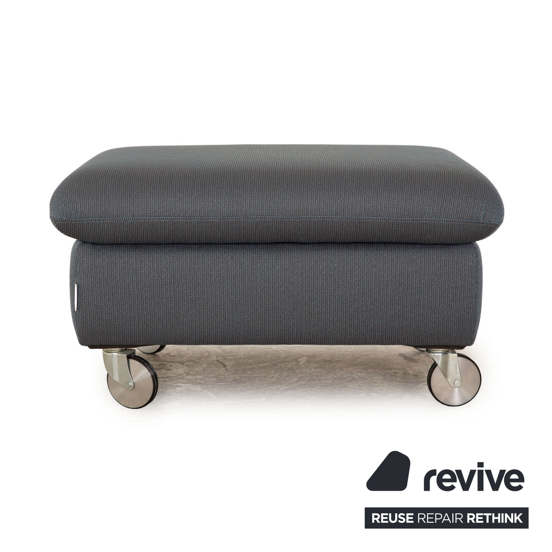 Willi Schillig Taoo Stoff Sofa Garnitur Blau Ecksofa Hocker Recamiere Rechts manuelle Funktion