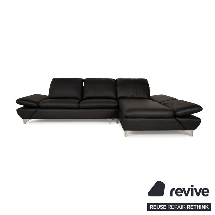 Willi Schillig Taoo veganes Leder Ecksofa Anthrazit Dunkelgrau manuelle Funktion Sofa Couch Neubezug