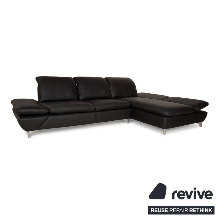 Willi Schillig Taoo veganes Leder Ecksofa Anthrazit Dunkelgrau manuelle Funktion Sofa Couch Neubezug