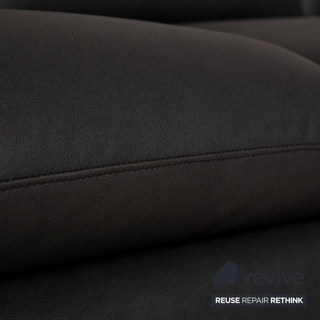 Willi Schillig Taoo veganes Leder Ecksofa Anthrazit Dunkelgrau manuelle Funktion Sofa Couch Neubezug