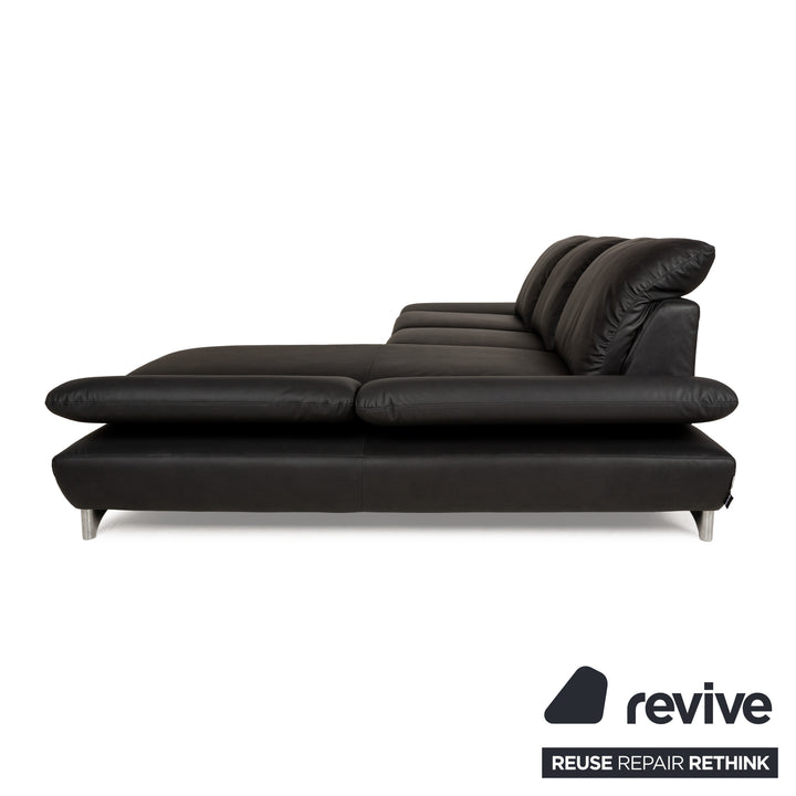 Willi Schillig Taoo veganes Leder Ecksofa Anthrazit Dunkelgrau manuelle Funktion Sofa Couch Neubezug