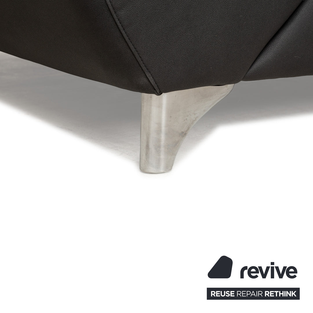 Willi Schillig Taoo veganes Leder Ecksofa Anthrazit Dunkelgrau manuelle Funktion Sofa Couch Neubezug