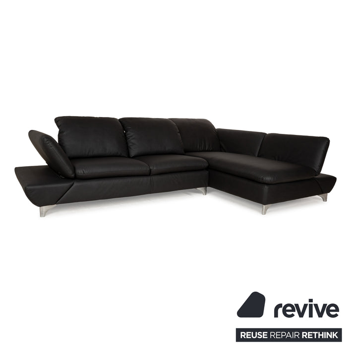 Willi Schillig Taoo veganes Leder Ecksofa Anthrazit Dunkelgrau manuelle Funktion Sofa Couch Neubezug