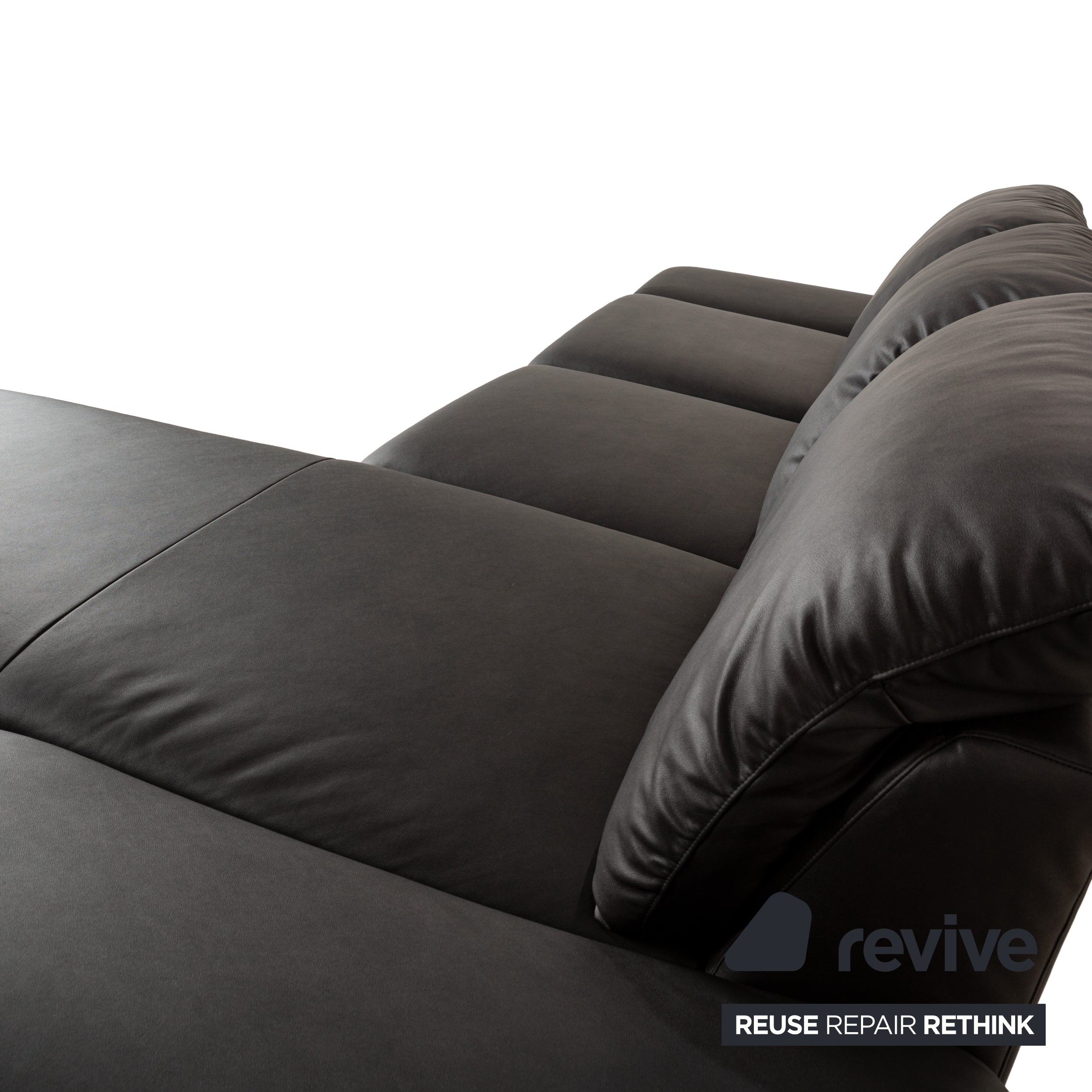 Willi Schillig Taoo vegan leather corner sofa anthracite dark grey manual function sofa couch new cover
