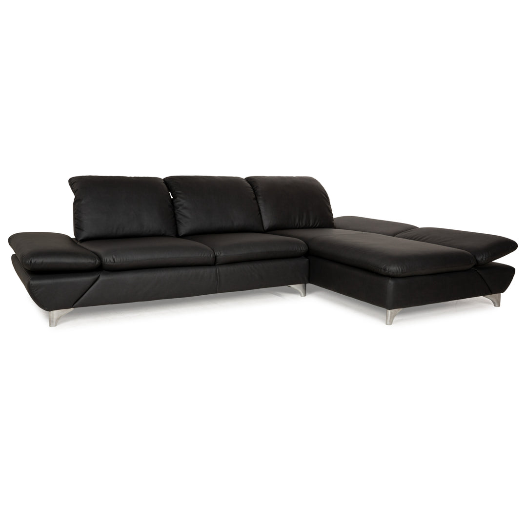 Willi Schillig Taoo veganes Leder Ecksofa Anthrazit Dunkelgrau manuelle Funktion Sofa Couch Neubezug