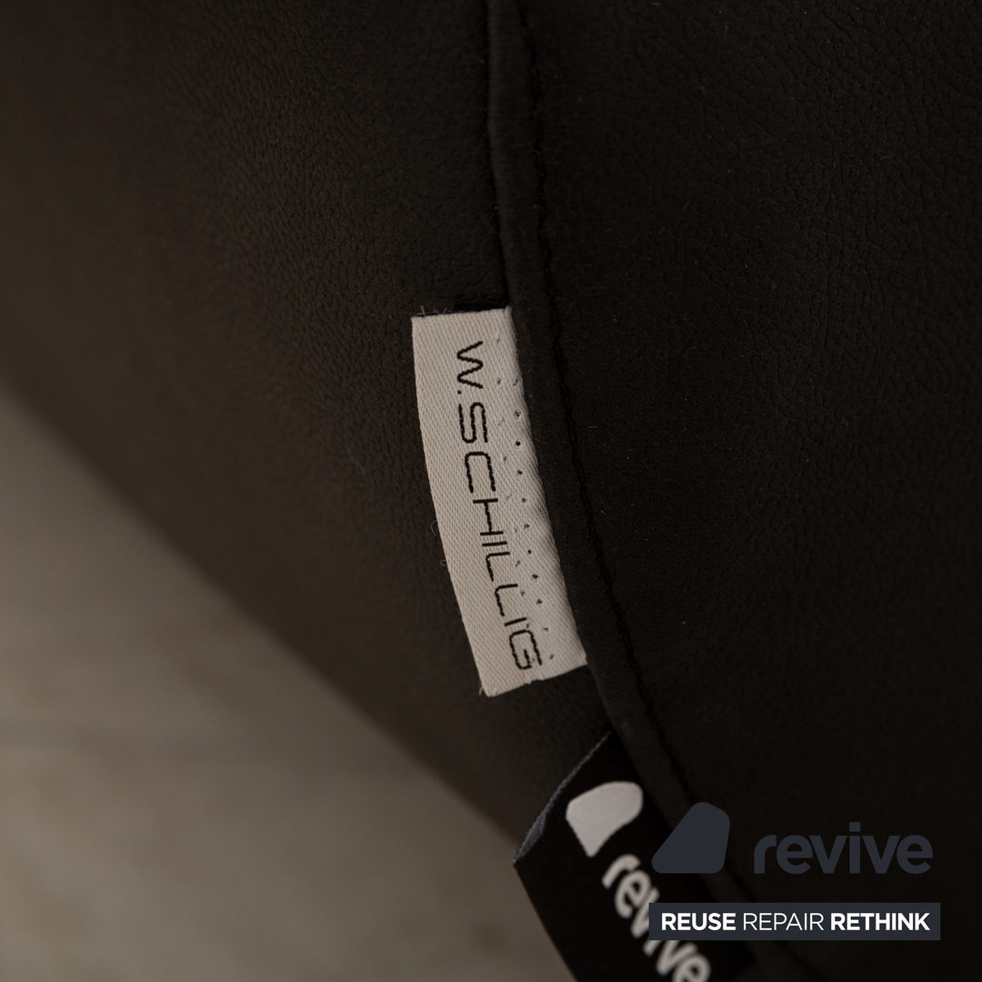 Willi Schillig Taoo veganes Leder Ecksofa Anthrazit Dunkelgrau manuelle Funktion Sofa Couch Neubezug