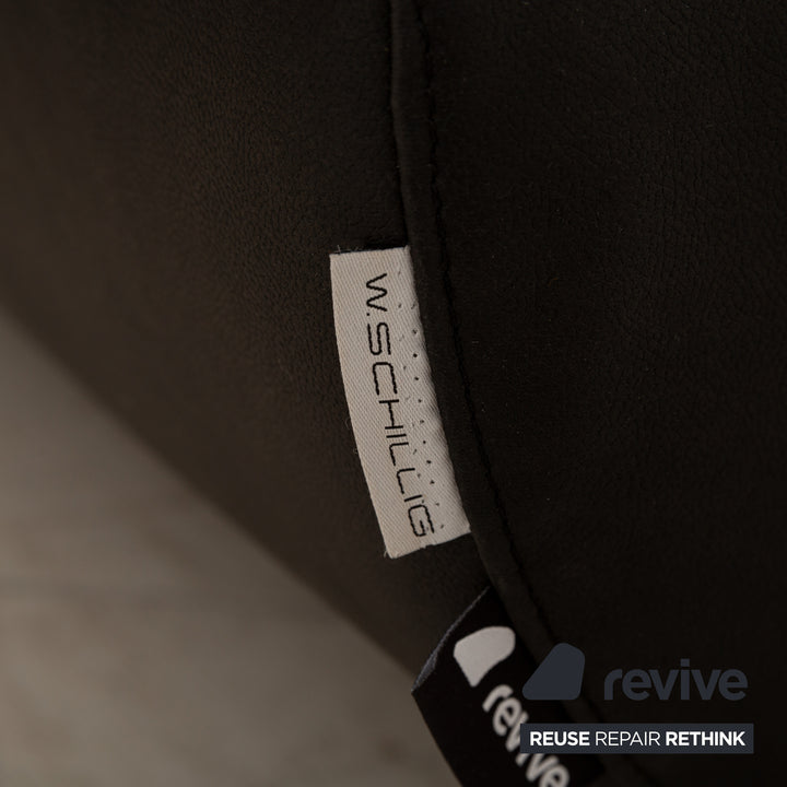 Willi Schillig Taoo veganes Leder Ecksofa Anthrazit Dunkelgrau manuelle Funktion Sofa Couch Neubezug