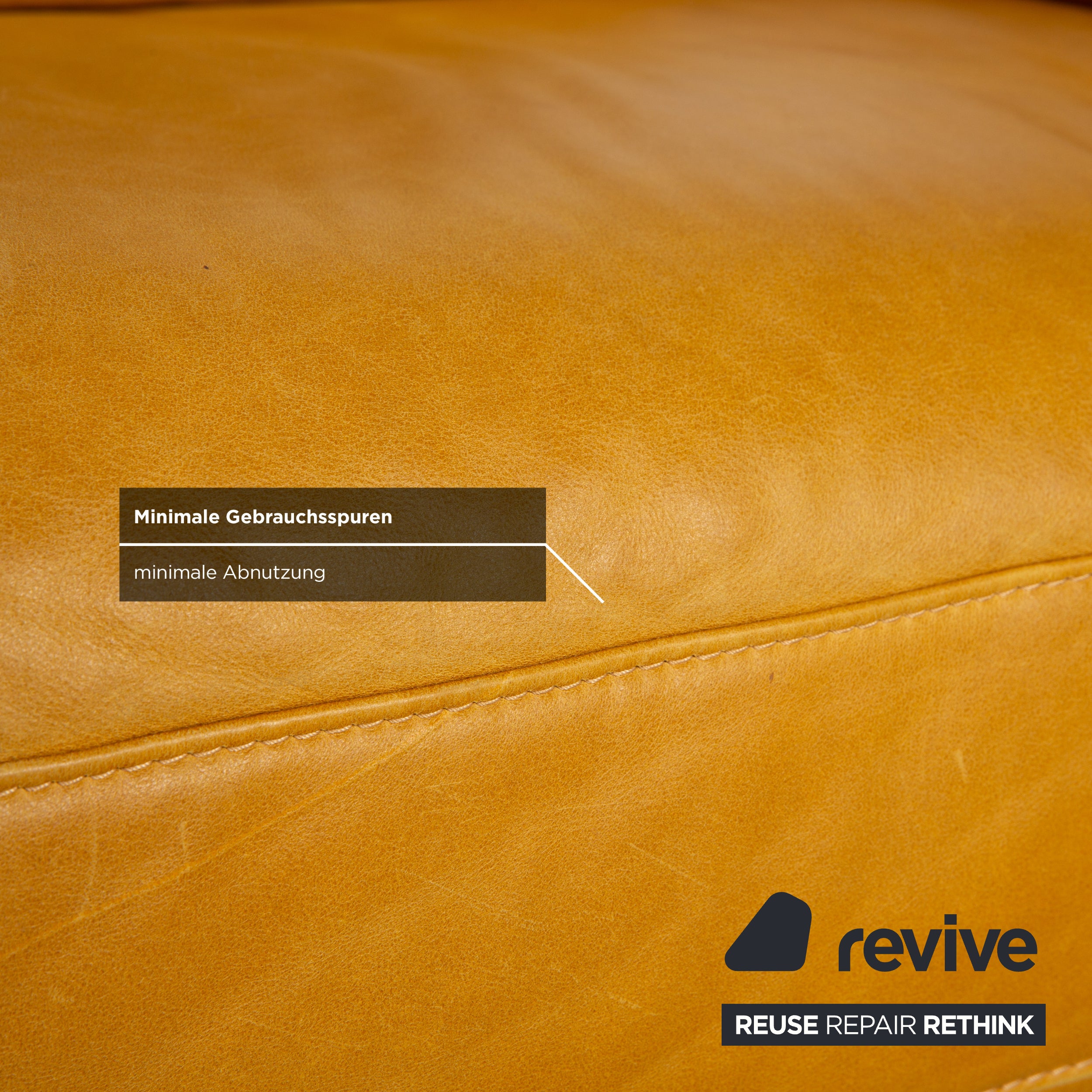 Willi Schillig Trovatoore Leder Zweisitzer Gelb Senf manuelle Funktion Sofa Couch