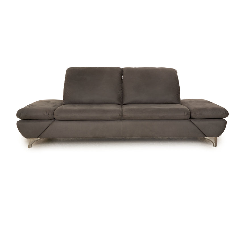 Willi Schillig Viola Stoff Dreisitzer Grau manuelle Funktion Sofa Couch