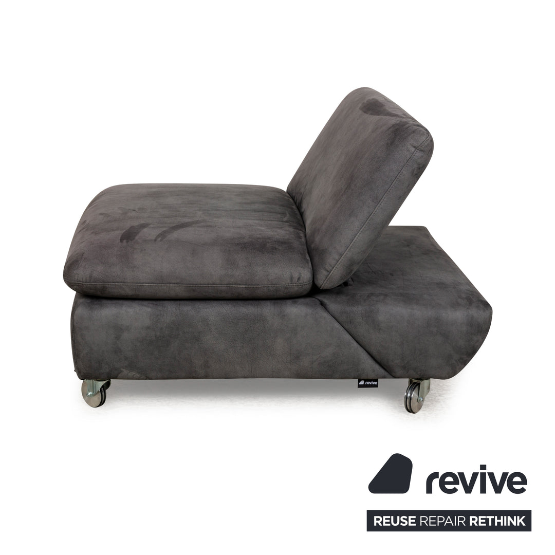 Tabouret en tissu Willi Schillig Taoo gris fonction manuelle