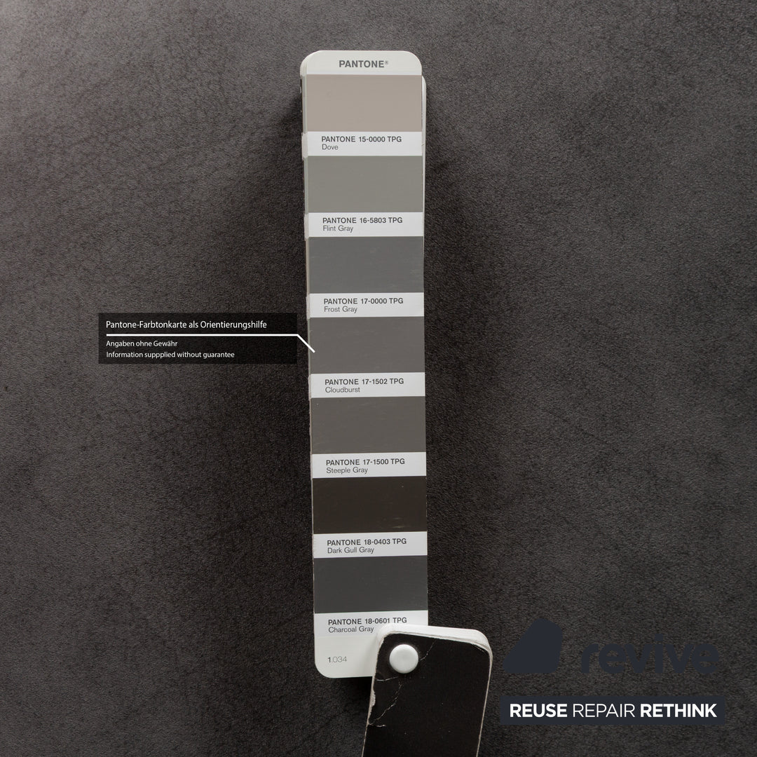 Tabouret en tissu Willi Schillig Taoo gris fonction manuelle