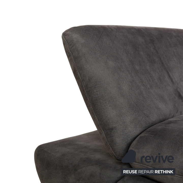 Tabouret en tissu Willi Schillig Taoo gris fonction manuelle