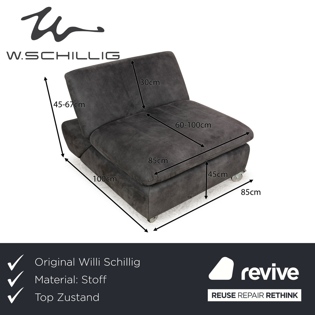 Tabouret en tissu Willi Schillig Taoo gris fonction manuelle