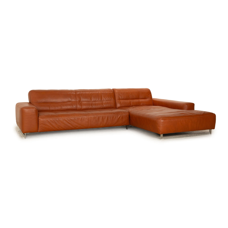 Willi Schillig William Leather Corner Sofa Brown Camel Recamiere Right Sofa Couch