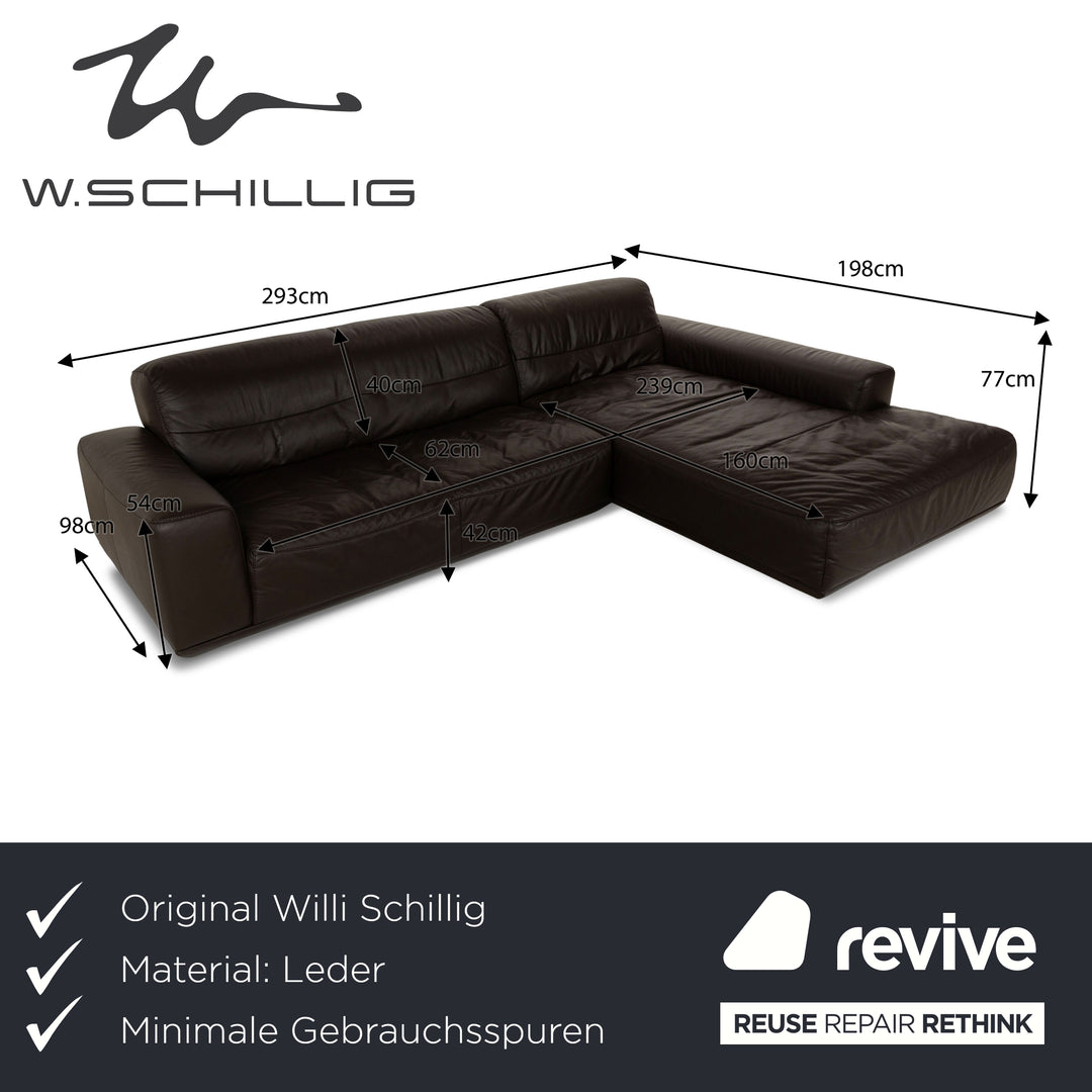 Willi Schillig William Leder Ecksofa Recamiere Rechts Braun Sofa Couch