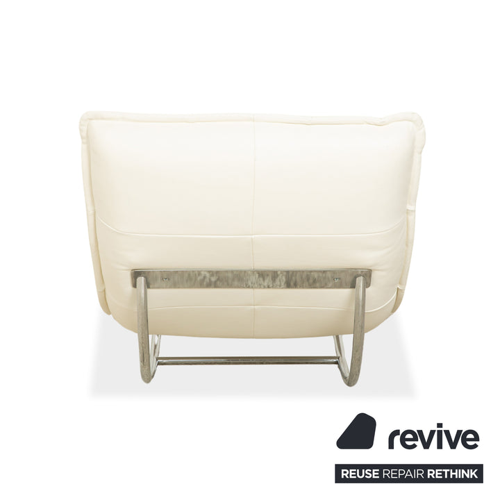 Willi Schillig Woow Leather Lounger White Cream Beige Cradle Lounger