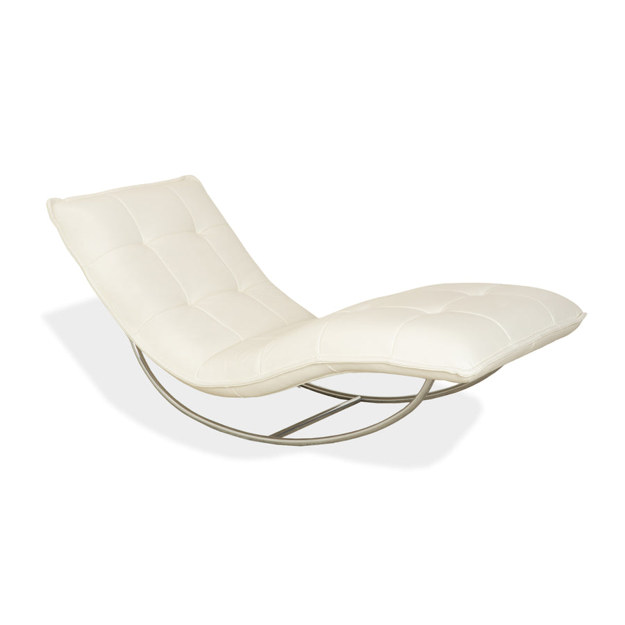 Willi Schillig Woow Leather Lounger White Cream Beige Cradle Lounger