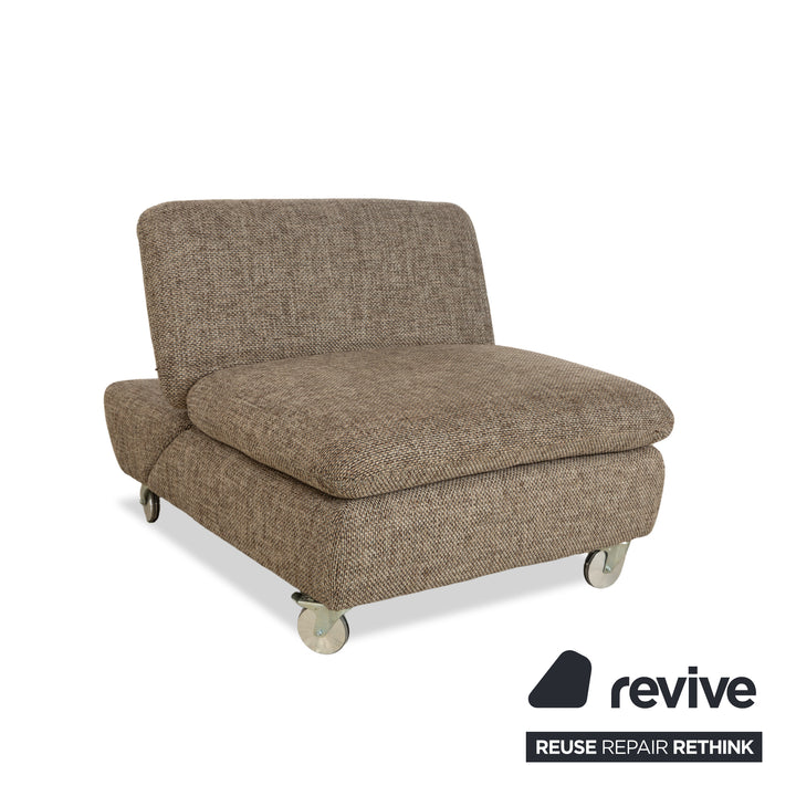 Willo Schillig Taoo Stoff Ecksofa mit Hocker Grau Braun manuelle Funktion Sofa Couch