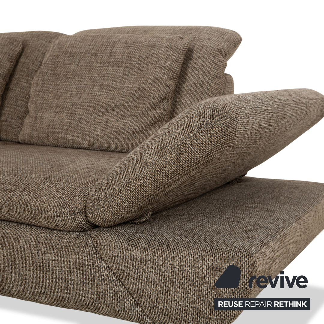 Willo Schillig Taoo Stoff Ecksofa mit Hocker Grau Braun manuelle Funktion Sofa Couch