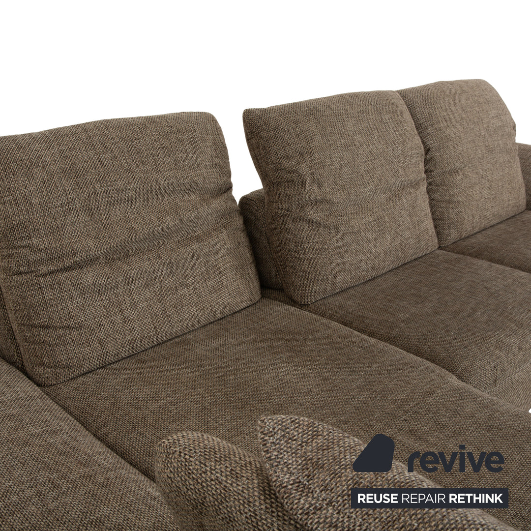 Willo Schillig Taoo Stoff Ecksofa mit Hocker Grau Braun manuelle Funktion Sofa Couch