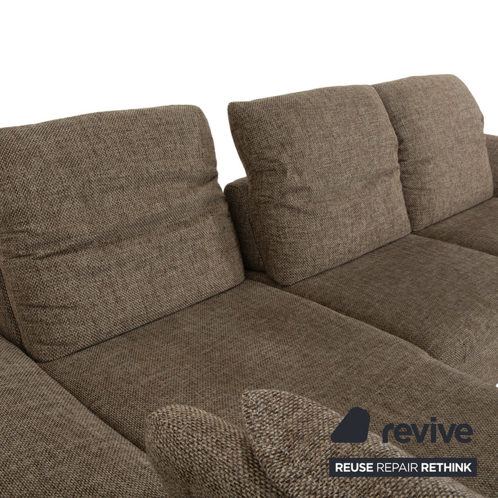 Willo Schillig Taoo Stoff Ecksofa mit Hocker Grau Braun manuelle Funktion Sofa Couch