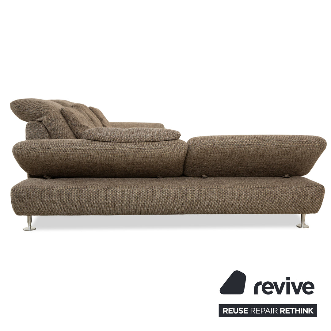 Willo Schillig Taoo Stoff Ecksofa mit Hocker Grau Braun manuelle Funktion Sofa Couch