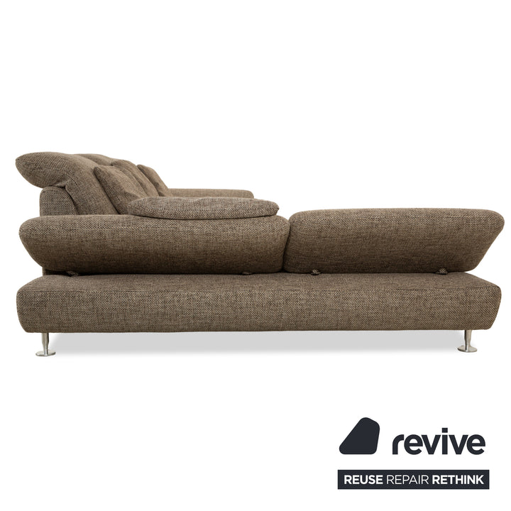 Willo Schillig Taoo Stoff Ecksofa mit Hocker Grau Braun manuelle Funktion Sofa Couch