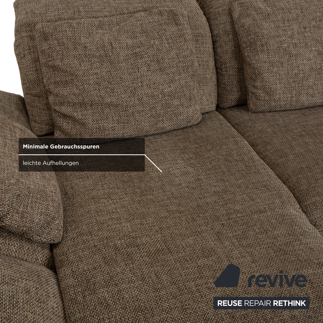 Willo Schillig Taoo Stoff Ecksofa mit Hocker Grau Braun manuelle Funktion Sofa Couch