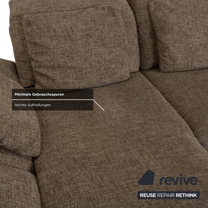 Willo Schillig Taoo Stoff Ecksofa mit Hocker Grau Braun manuelle Funktion Sofa Couch