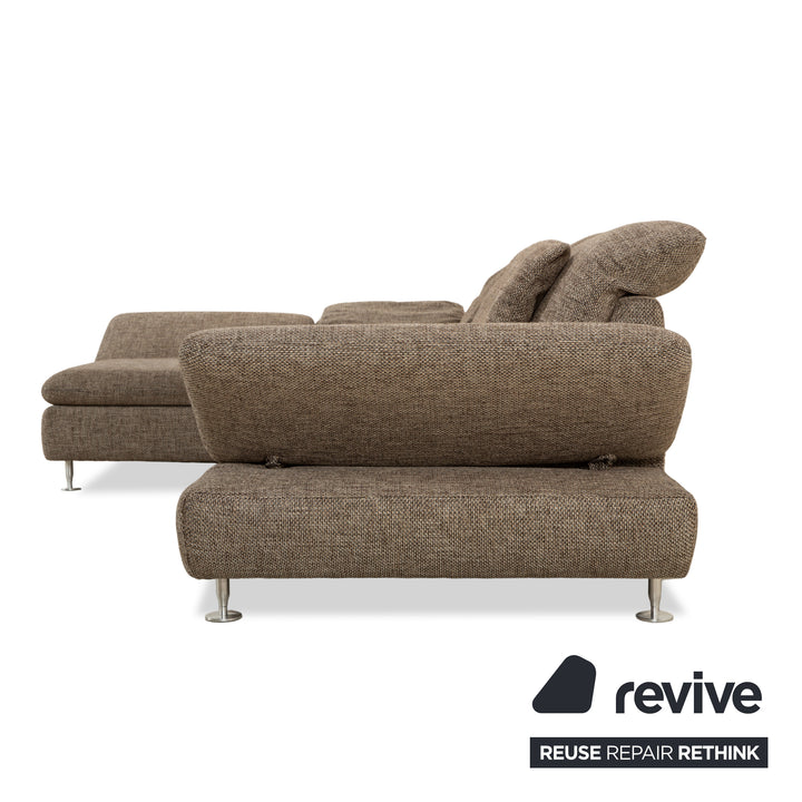 Willo Schillig Taoo Stoff Ecksofa mit Hocker Grau Braun manuelle Funktion Sofa Couch