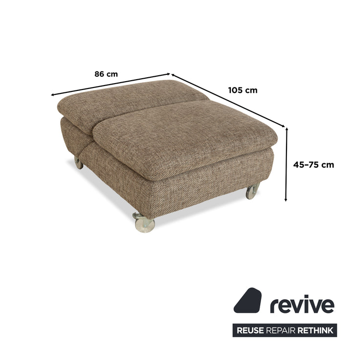 Willo Schillig Taoo Stoff Ecksofa mit Hocker Grau Braun manuelle Funktion Sofa Couch