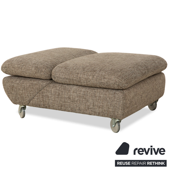 Willo Schillig Taoo Stoff Ecksofa mit Hocker Grau Braun manuelle Funktion Sofa Couch