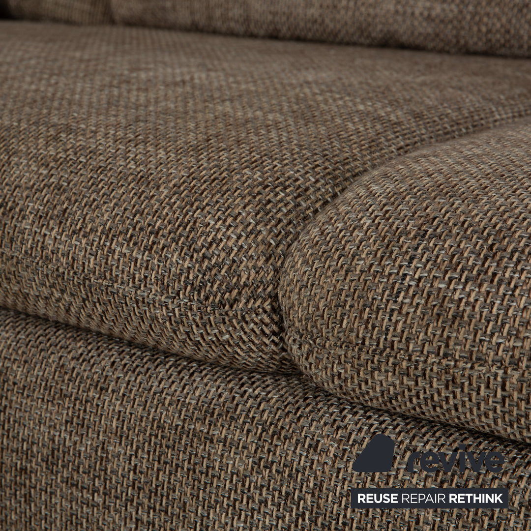 Willo Schillig Taoo Stoff Ecksofa mit Hocker Grau Braun manuelle Funktion Sofa Couch