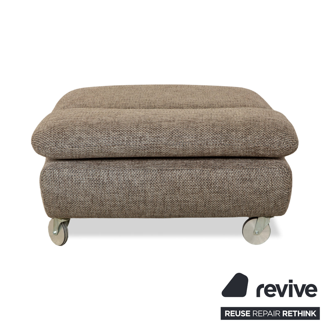 Willo Schillig Taoo Stoff Ecksofa mit Hocker Grau Braun manuelle Funktion Sofa Couch