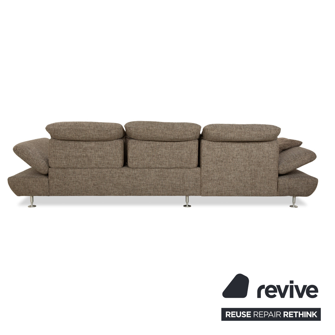 Willo Schillig Taoo Stoff Ecksofa mit Hocker Grau Braun manuelle Funktion Sofa Couch