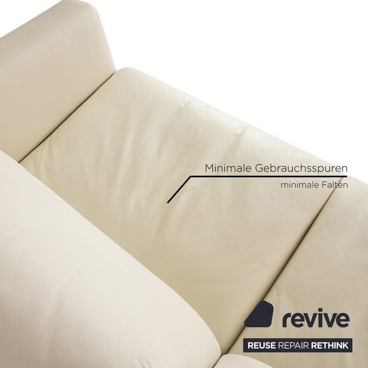 Wittmann Adesso Leder Dreisitzer Creme Weiß Sofa Couch