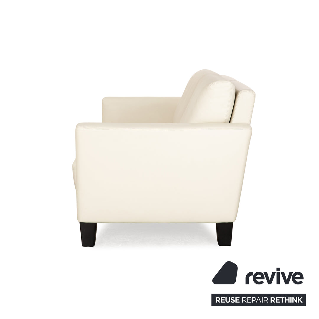 Wittmann Adesso Leder Dreisitzer Creme Weiß Sofa Couch