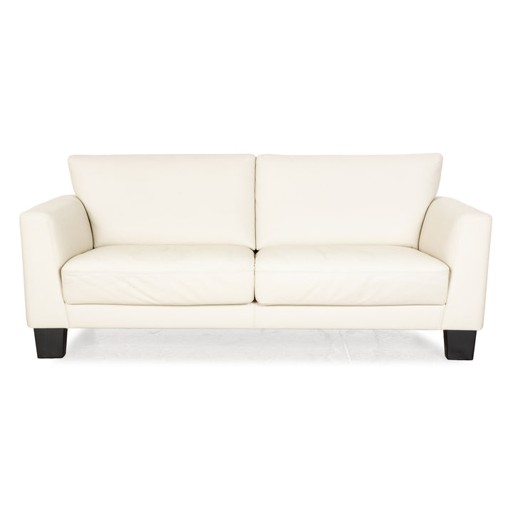 Wittmann Adesso Leder Dreisitzer Creme Weiß Sofa Couch