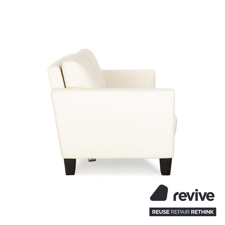 Wittmann Adesso Leder Dreisitzer Creme Weiß Sofa Couch