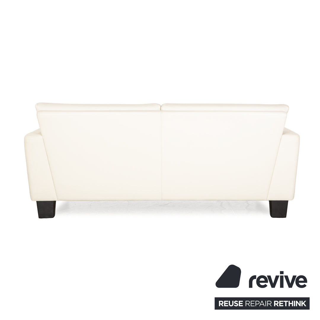 Wittmann Adesso Leder Dreisitzer Creme Weiß Sofa Couch