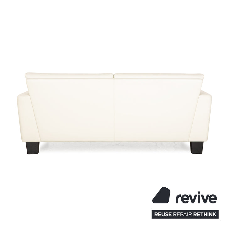 Wittmann Adesso Leder Dreisitzer Creme Weiß Sofa Couch