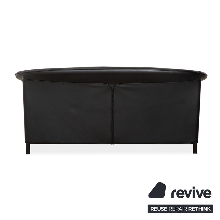 Wittmann Aura Dreisitzer Leder Sofa Schwarz Couch