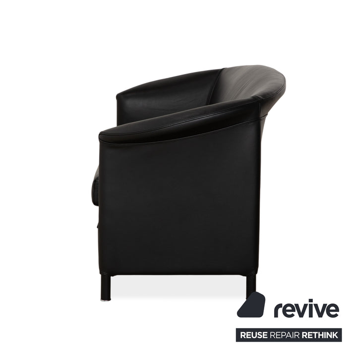 Wittmann Aura Dreisitzer Leder Sofa Schwarz Couch
