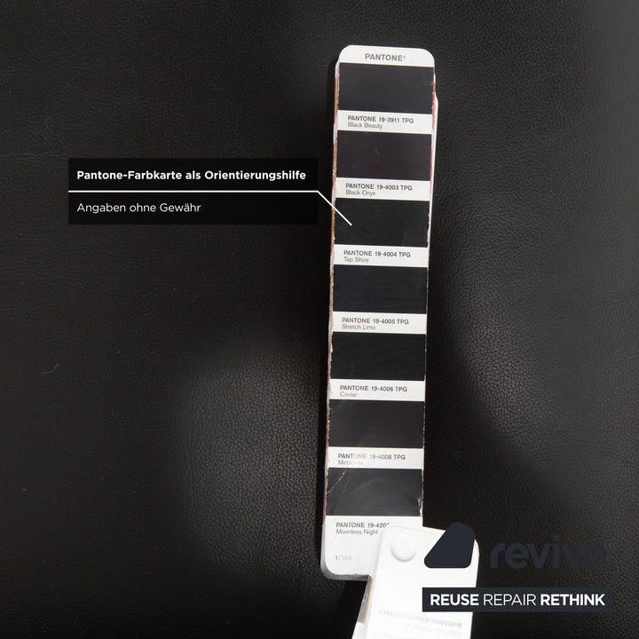 Wittmann Aura Dreisitzer Leder Sofa Schwarz Couch