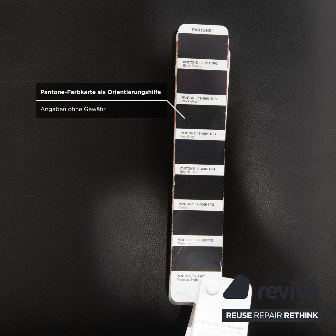 Canapé trois places en cuir noir Wittmann Aura