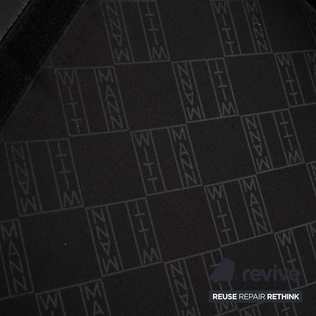 Canapé trois places en cuir noir Wittmann Aura