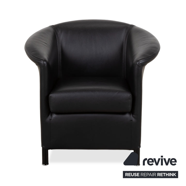 Wittmann Aura Leder 3x Sessel Schwarz